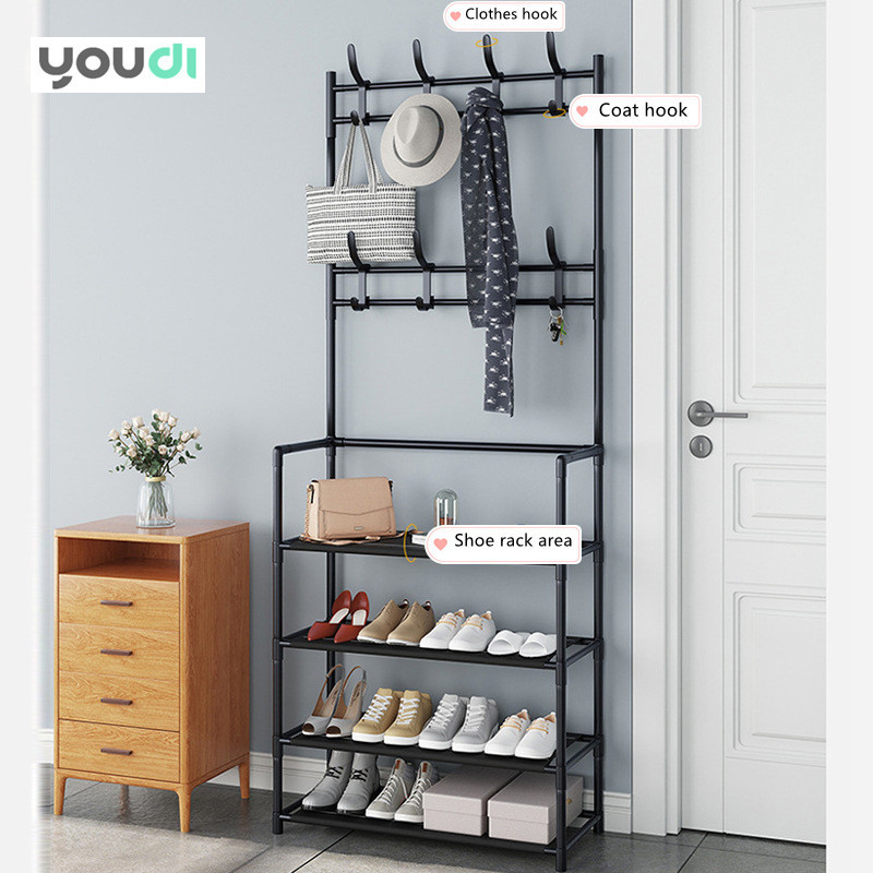 Multifunctional Storage Rack Durable & Sturdy Metal Simple Display Gold Portable Commercial Pretty Garments Rack Clothing Rack