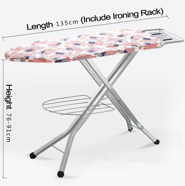 High Quality Home Use Portable Space Saving 100% Cotton Cover Heavy Duty Folding Ironing Board