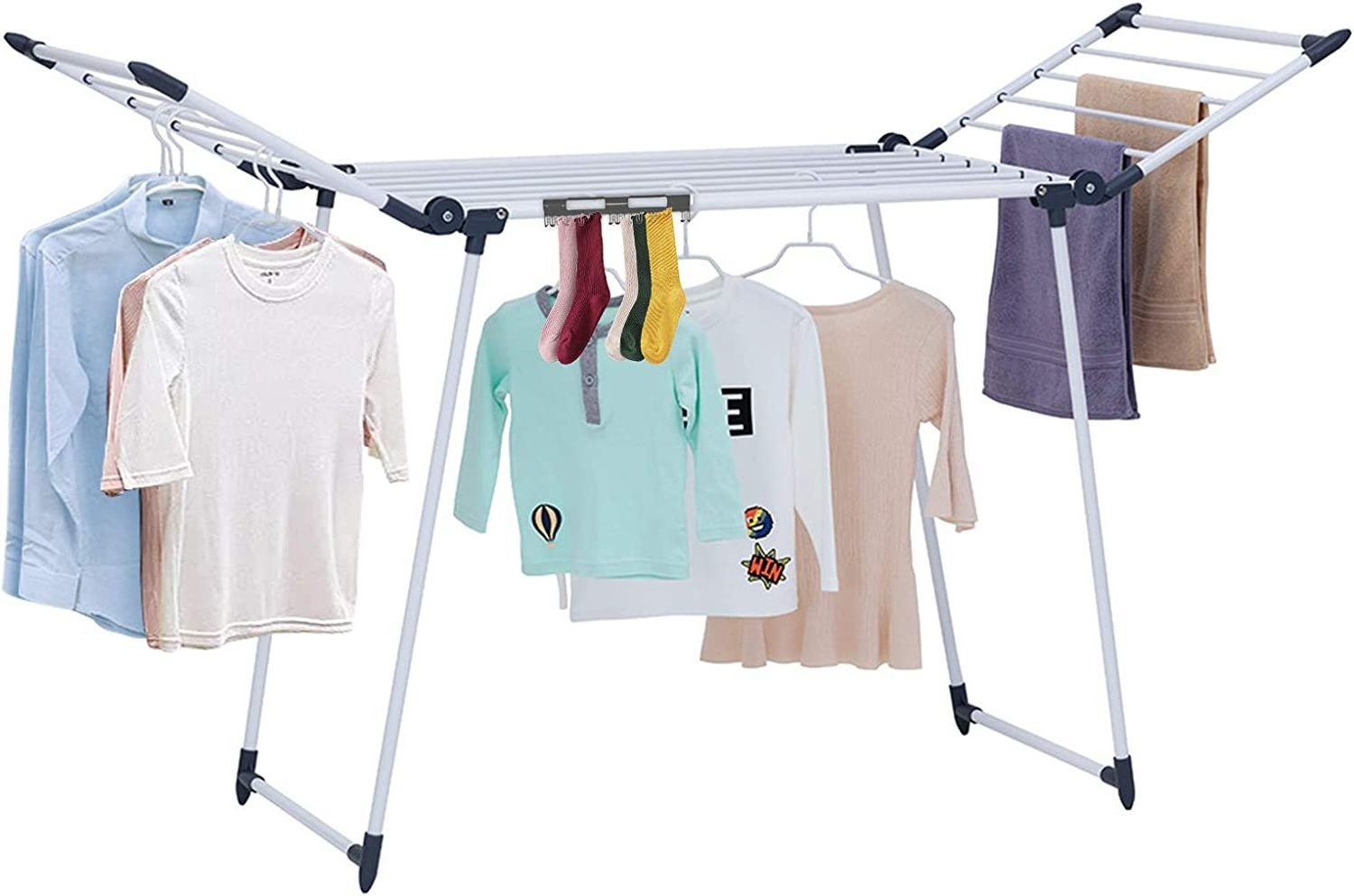 Easy To Use And Maintain Clothes Rack Household Balcony Folding Clothes Hanger Cover Clothes Drying Rack Foldable