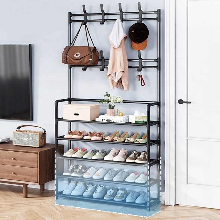 New Design Storage Rack Vertical Clothes Hanger Rack Standing Hangers And Shoe Rack