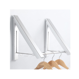 wall folding fold-away wall-mounted clothes drying rack retractable clothes drying rack wall mounted hooks