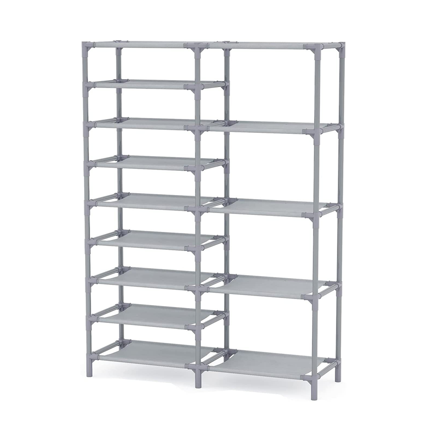 Waterproof Side and Top Covering & Dustproof non-woven fabric High-quality PP connectors metal iron shoe rack shelf organizer