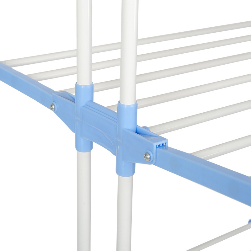 Easy to Fix and Move 3 tier foldable clothes airer steel Iron folding towel racks clothes drying Collapsible Laundry Hanger