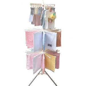 Wholesale Scalable Height Foldable Stand Towel Rack Bathroom Baby Clothes Dryer Rack