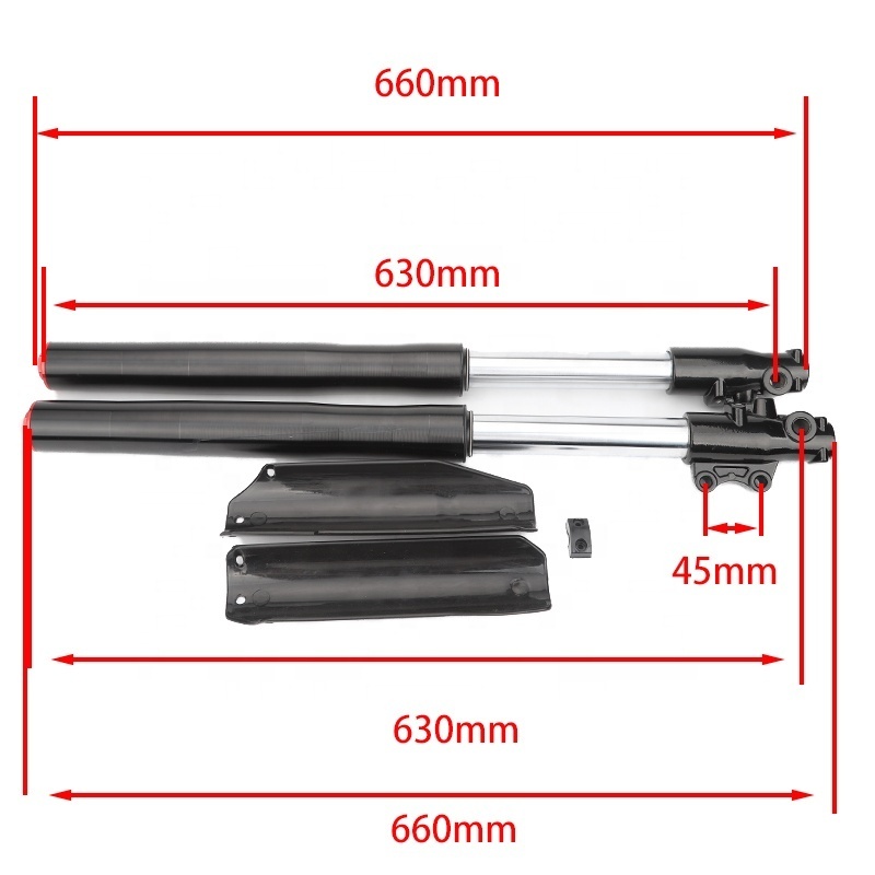 630MM Front Inverted fork shock absorption 45MM/48MM for Chinese Dirt pit bike CRF KLX with protector Cover