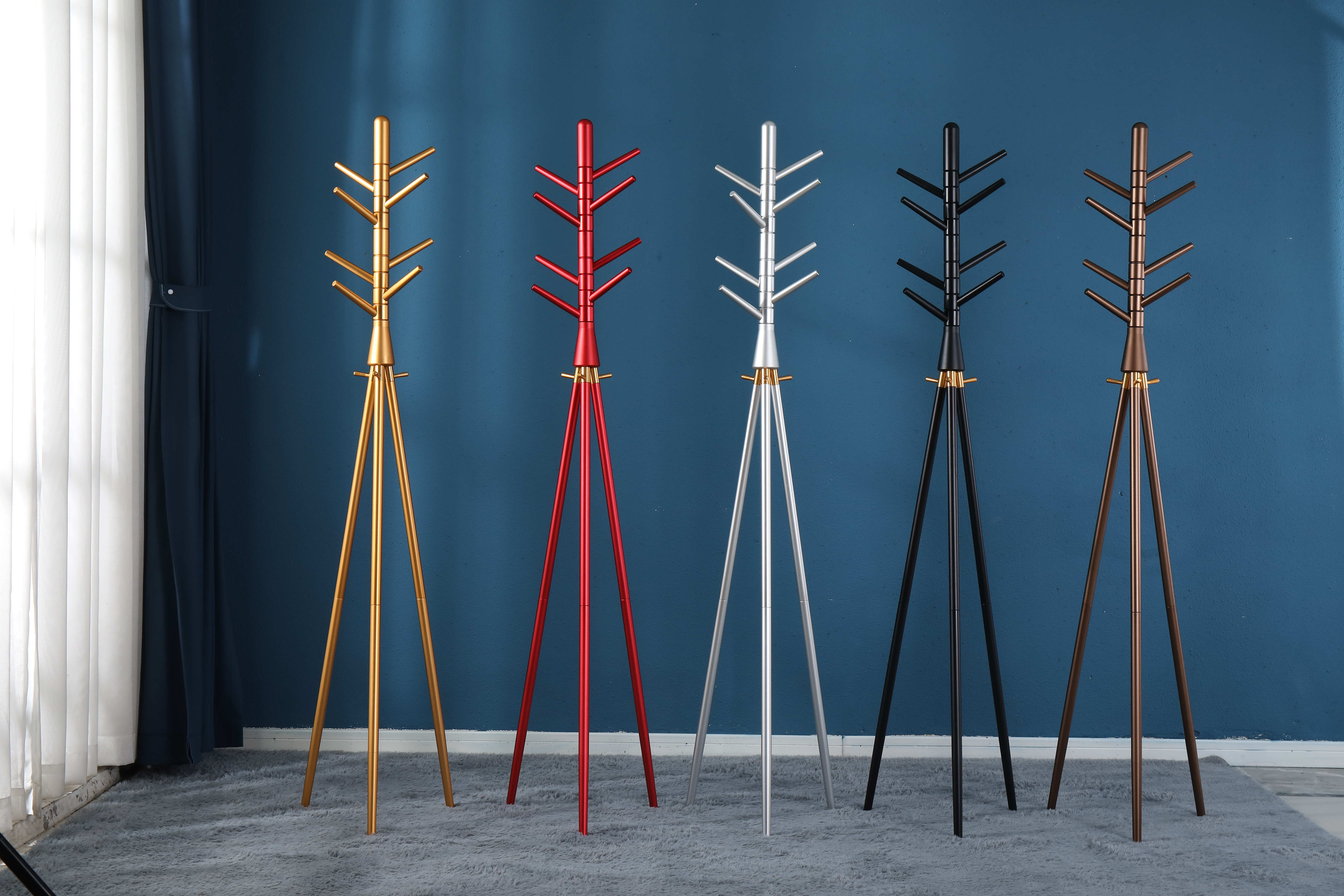 Wholesale high quality High Folding Home Design Metal Wooden Coat Rack Coat Hanger