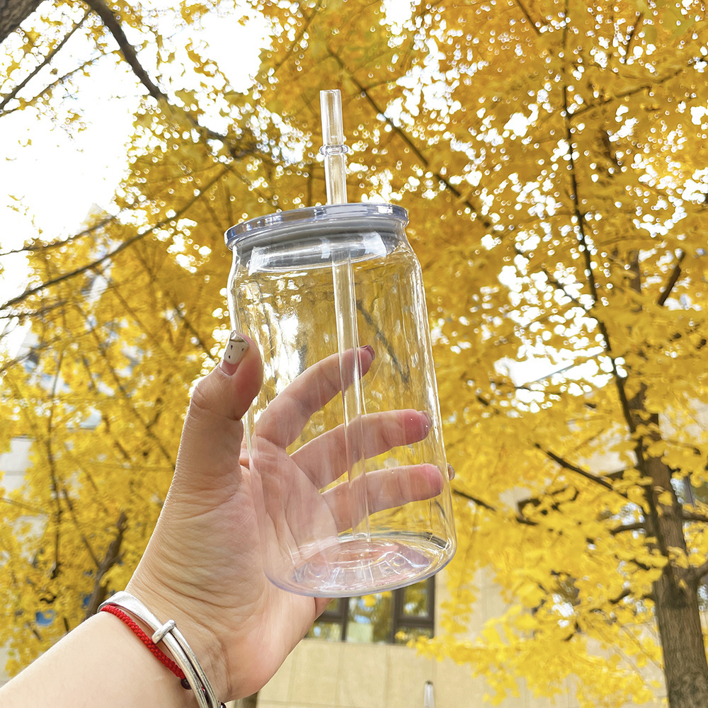 Vinyl 16oz Acrylic can cup Craft soda Can Shaped BPA Free Plastic Glasses cold 16oz plastic acrylic can with straw