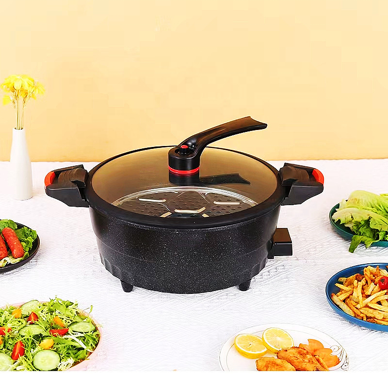 7L Electric Chafing Dish Household Wok and Soup Pot Integrated Micro Pressure Cooker With Steamer