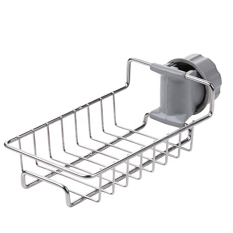 Kitchen Sink Shelf Steerable Bathroom Hanging Basket Sponge Draining Rack Stainless Steel Faucet Storage Rack