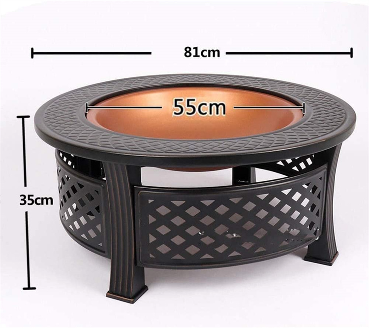 Wholesale  Wood Burning Outdoor 32inch 3 in 1 Round Camping corten steel metal fire pit barbecue grill ice bucket table