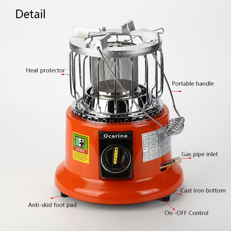 Portable Outdoor Liquefied Gas Heater Grill Stove Household Dual-purpose Outdoor Heater Mini Ice Fishing Heater