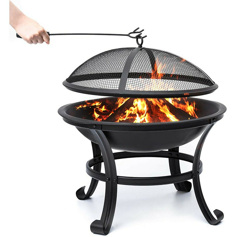 Factory direct Outdoor Heater Patio furniture Smokeless Wood 22inch Portable Corten Iron Fire Pit with lid