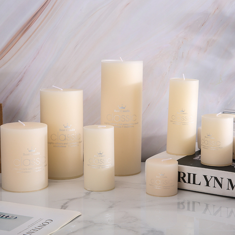 Wholesale Household Hotel Romantic and Tasteless Lighting Emergency White Pillar Candles