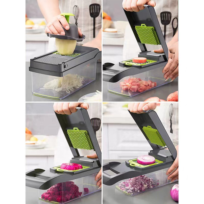 Hot sale 12 in 1 Household Shredder Dicer Machine Vegetable Fruit Slicer Chop Salad Chopper