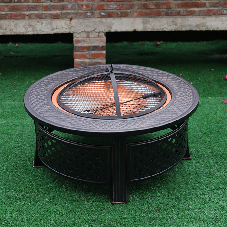 Wholesale  Wood Burning Outdoor 32inch 3 in 1 Round Camping corten steel metal fire pit barbecue grill ice bucket table