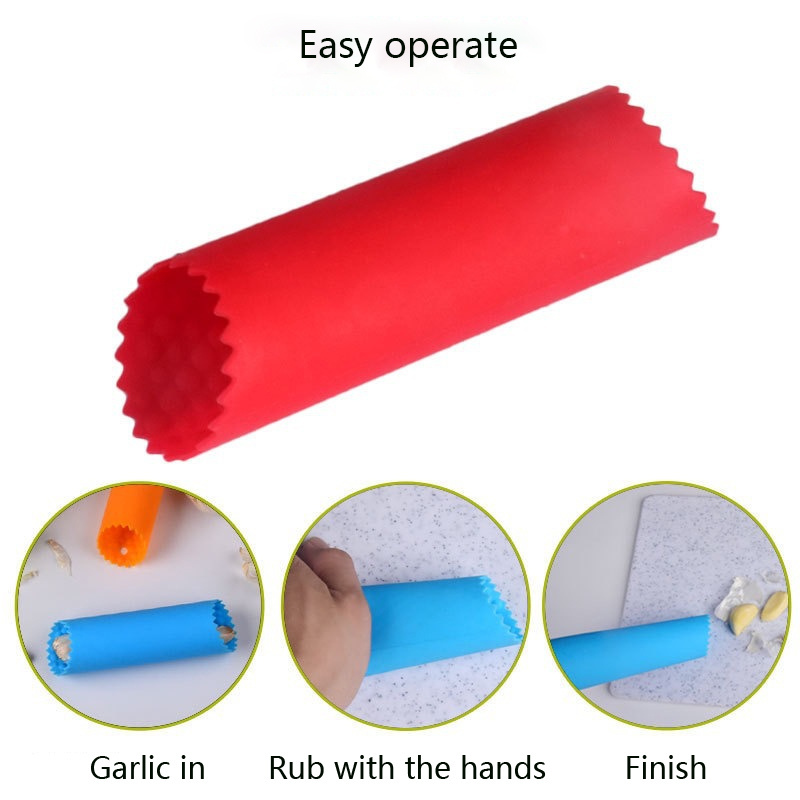 Home Kitchen Gadget Small Round Manual Garlic Peeling Silicone Peeler