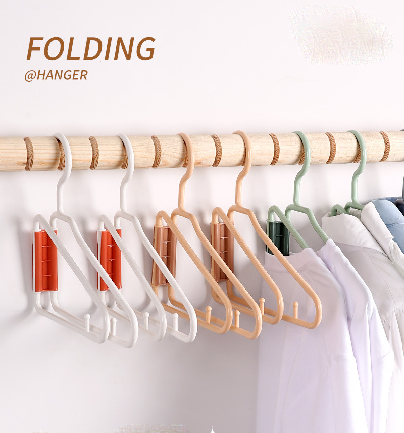 New Foldable Hanger Plastic Space Save Folding Storage Hanging Clothes Pants Rack