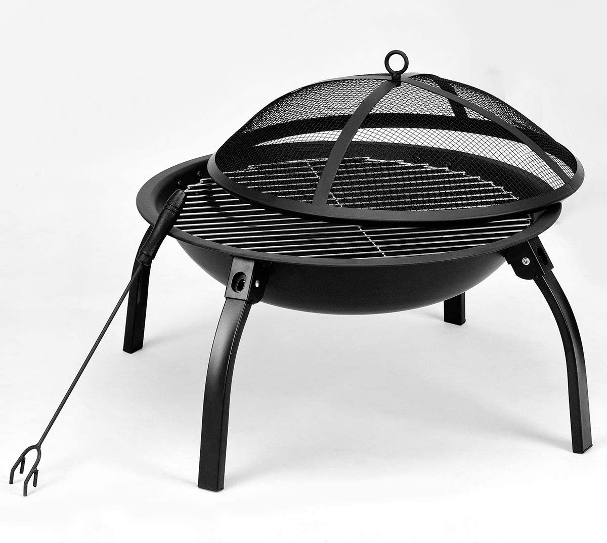 Wholesale Brazier Outdoor 22inch Portable folding BBQ fire pit with cover grill for camping