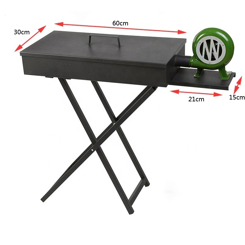 Outdoor Camping Folding Barbecue Grill BBQ Charchoal Stove with Air-blower