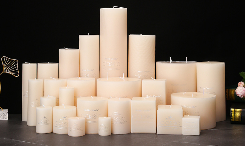 Wholesale Household Hotel Romantic and Tasteless Lighting Emergency White Pillar Candles