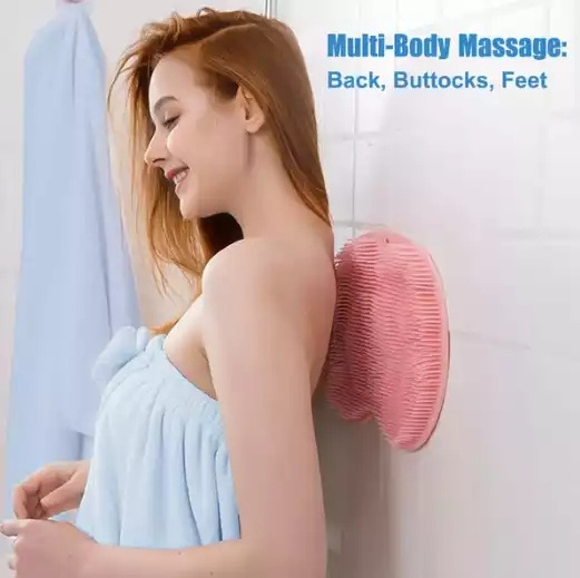 Silicone Rubbing Shoulder Strap Suction Cup Foot Massage Brush Shower Massage Bathroom Non-slip Bath Mat