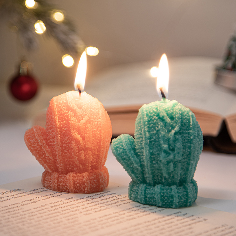 Custom Christmas Decorative Knitting Wool Sweater Sphere Hat  Shape Scented Candle