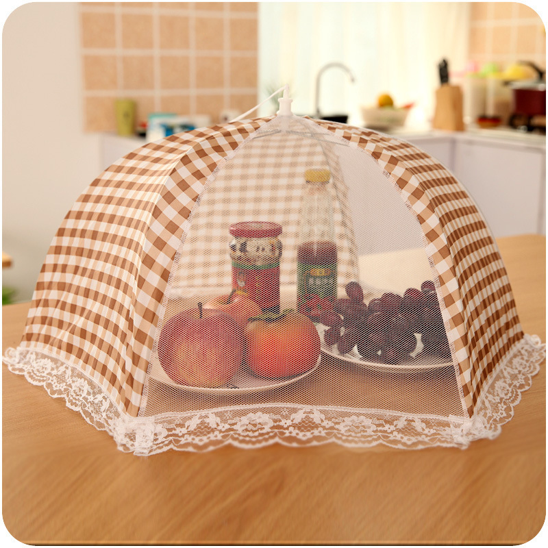 Kitchen Household Anti Fly Vegetable Cover Lace Breathable Foldable Umbrella Dustproof Net Food Cover