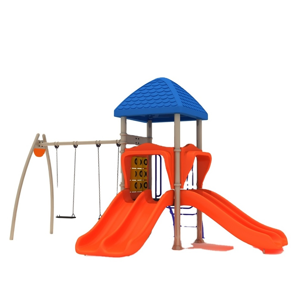 YL21889 New Arrival Commercial Plastic Kids Play Large Swing Sets Playground Outdoor Slide Swing Playsets