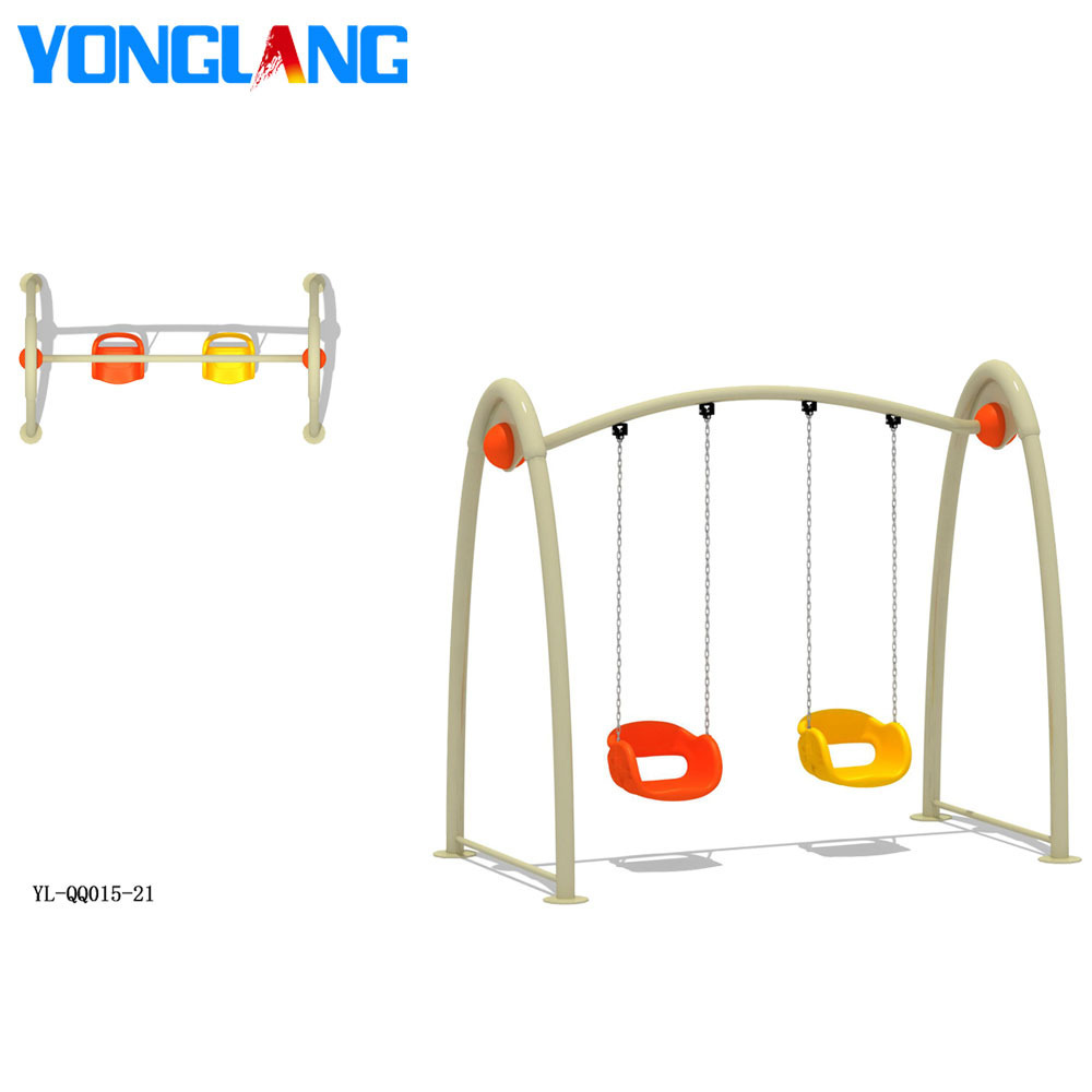 YL-QQ015  Galvanized Pipe Double Seat Chain Connect Children Outdoor Garden Baby Swing Chair