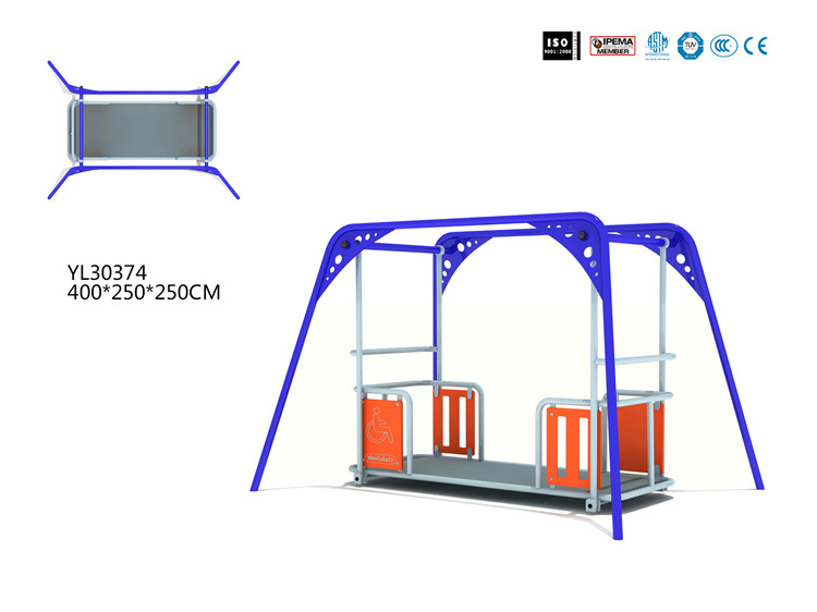 YL30374 New Design Kids Amusement Park Outdoor Playground Swing For Disabled Children Games