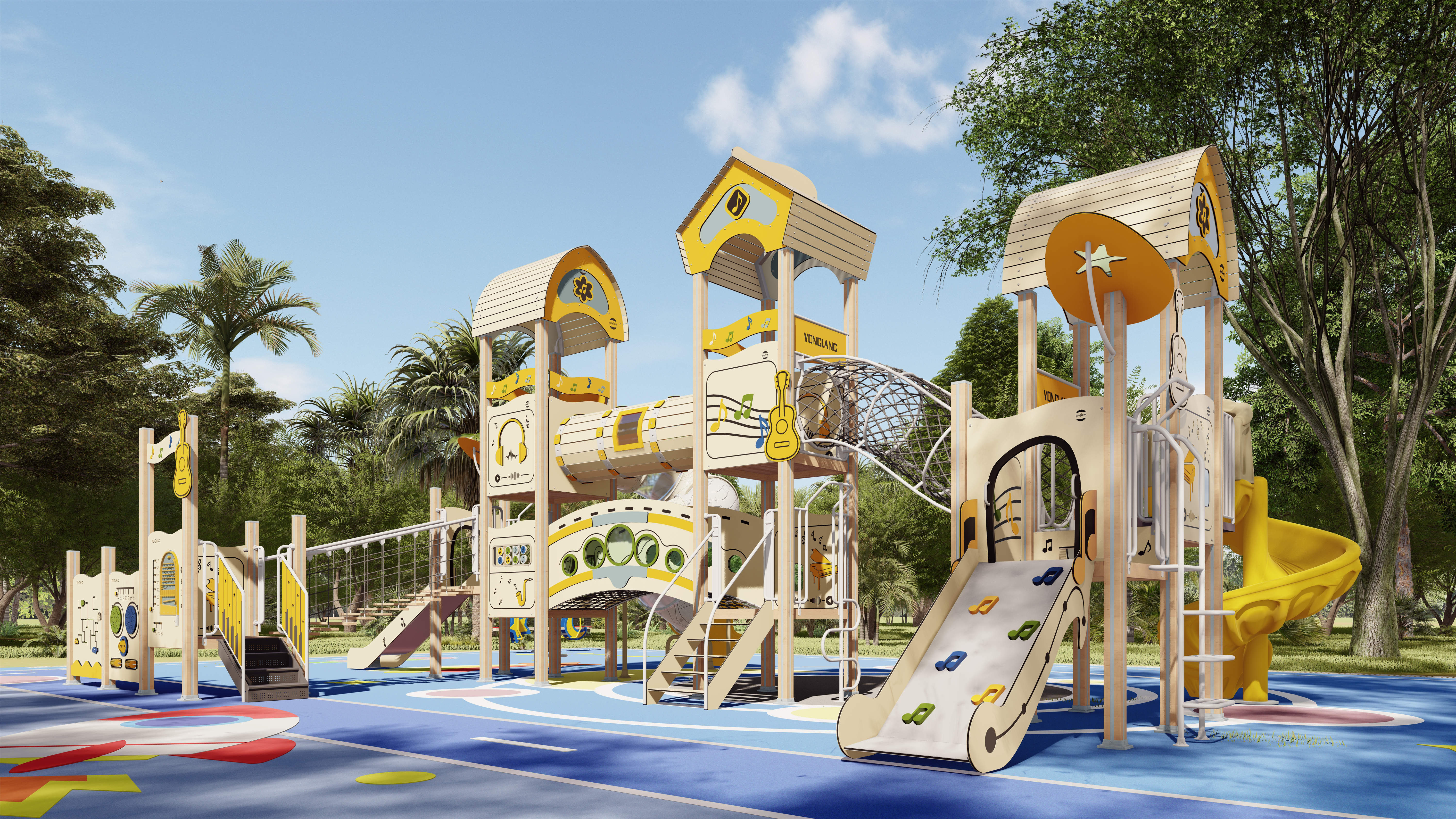 Outdoor Activity Playground Slide Toddlers Wooden Outdoor Playground Adventures Climbing Swing And Slide