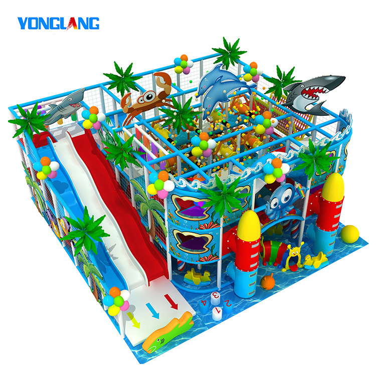 Play Game Equipment Indoor Playground Juegos Para Ninos Custom Durable Soft Colorful Children Modern Yonglang Plastic Playground