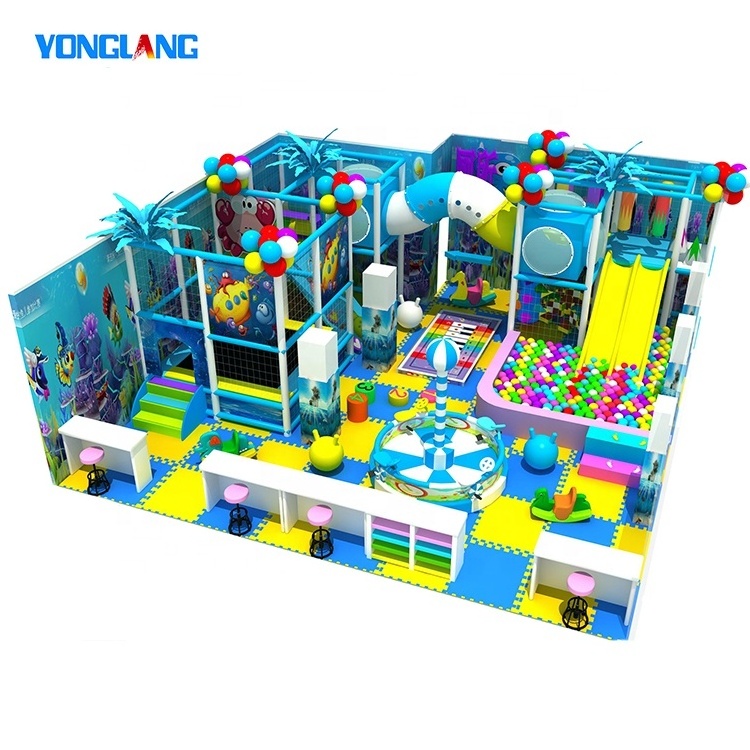 Play Game Equipment Indoor Playground Juegos Para Ninos Custom Durable Soft Colorful Children Modern Yonglang Plastic Playground