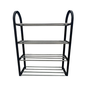 Hot Sell Simple Design Outdoor Shoe Racks Cabinet Cheap  4-tier Free Standing Metal Shoe Rack Organizer