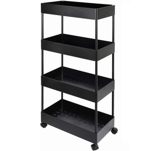 Multi-Layer Slim Storage Cart Rolling Utility Storage Cart Mobile Shelving Unit Rolling Bathroom Carts