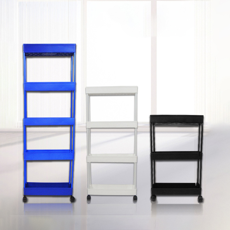 Multi-Layer Slim Storage Cart Rolling Utility Storage Cart Mobile Shelving Unit Rolling Bathroom Carts