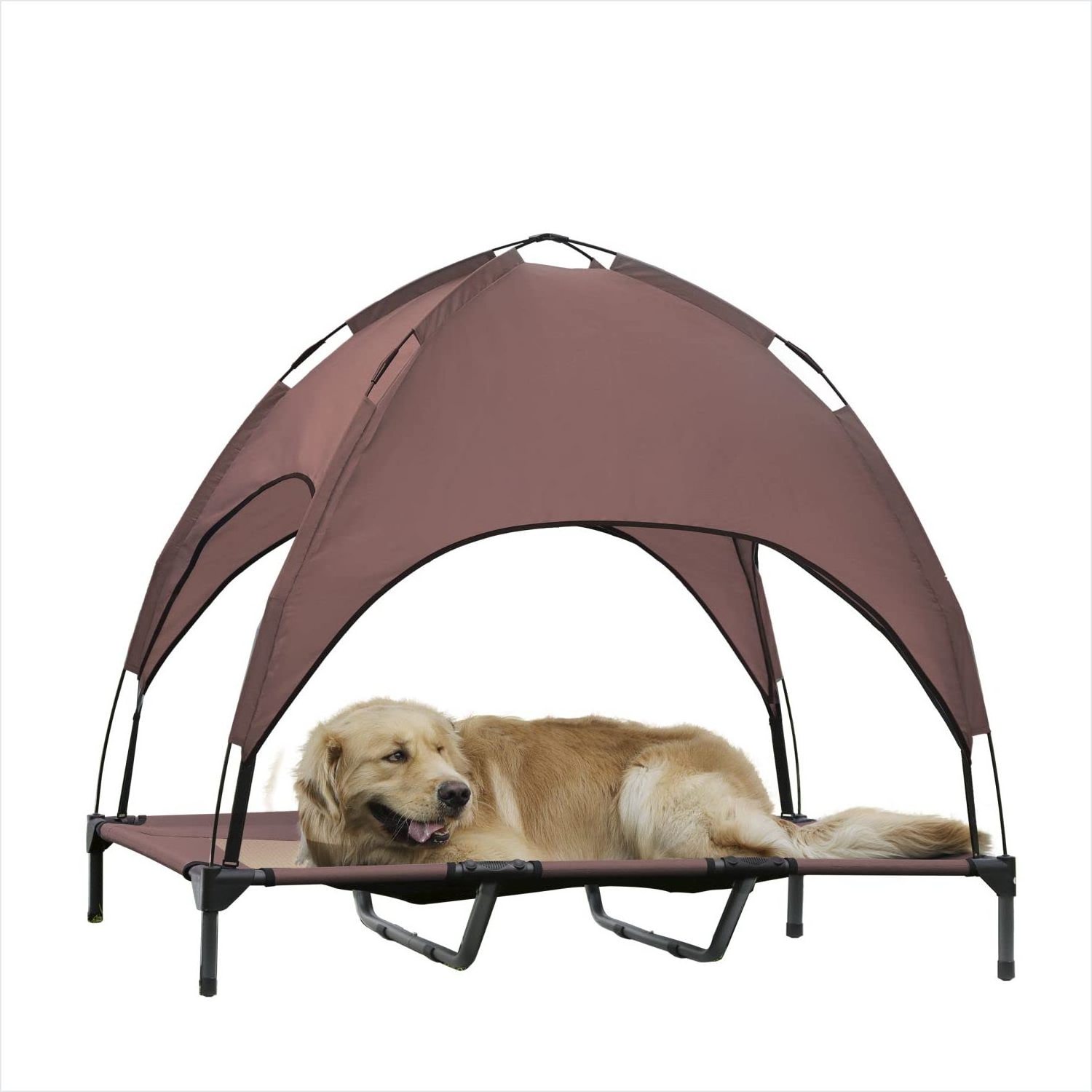 Outdoor summer sun shading moisture prevention washable Elevated Pet with Tent Dog Beds Accessories for camping Elevated pet bed