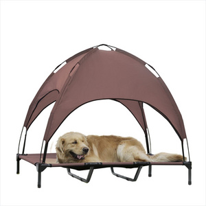 Outdoor summer sun shading moisture prevention washable Elevated Pet with Tent Dog Beds Accessories for camping Elevated pet bed