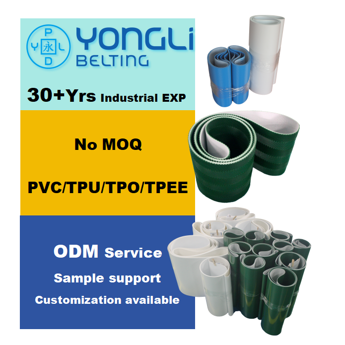 YONGLI Anti-Static green 2mm 3mm pvc conveyor belt price strength industrial pvc belts