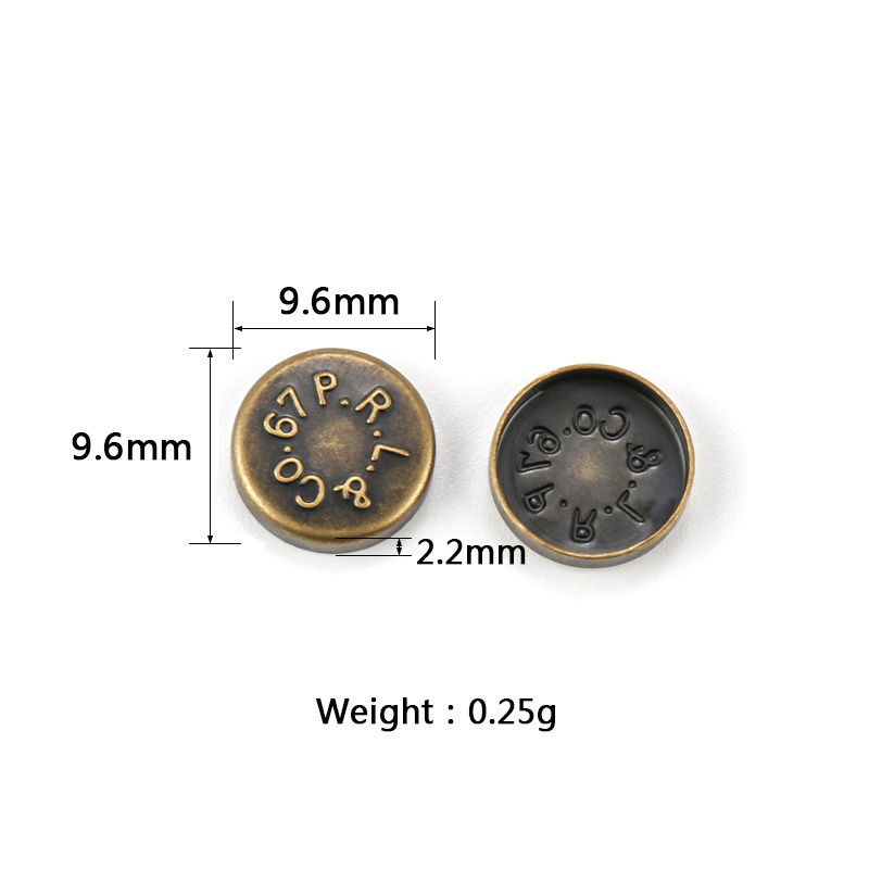 Factory Hot Sales Eco-friendly Customized Metal Embossed Snap Denim Jeans Button For Garment