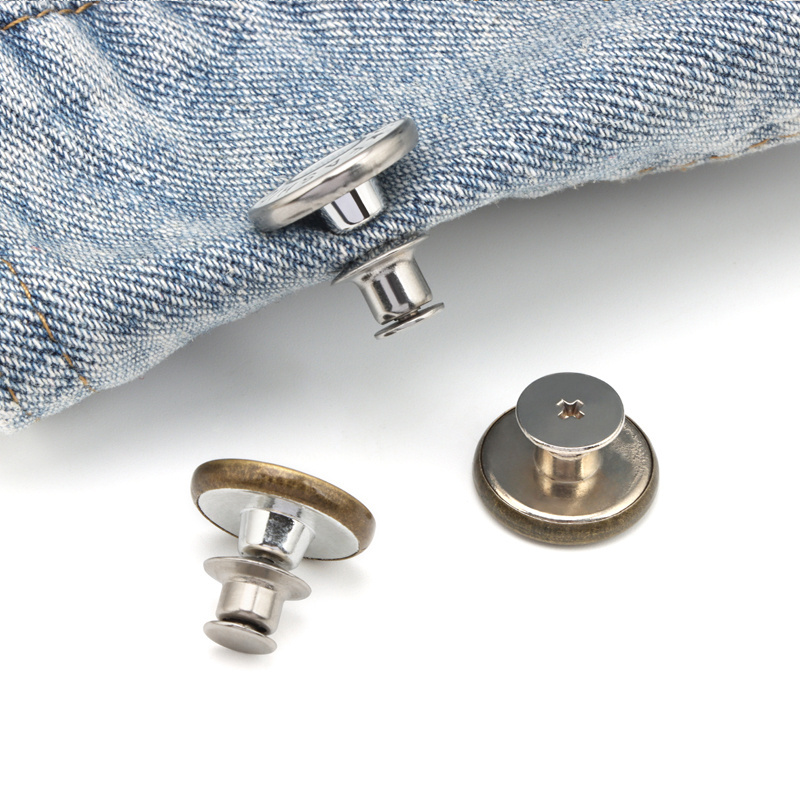 High Quality Brass Custom Embossed Metal Logo Buttons Rivets Tack Jeans Button Cloth For Denim Jacket Clothing