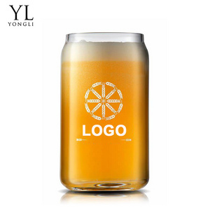 DIY beer can glass blank sublimation Can Shaped Beer Glass Cups bamboo libbey beer can glass with lid and straw