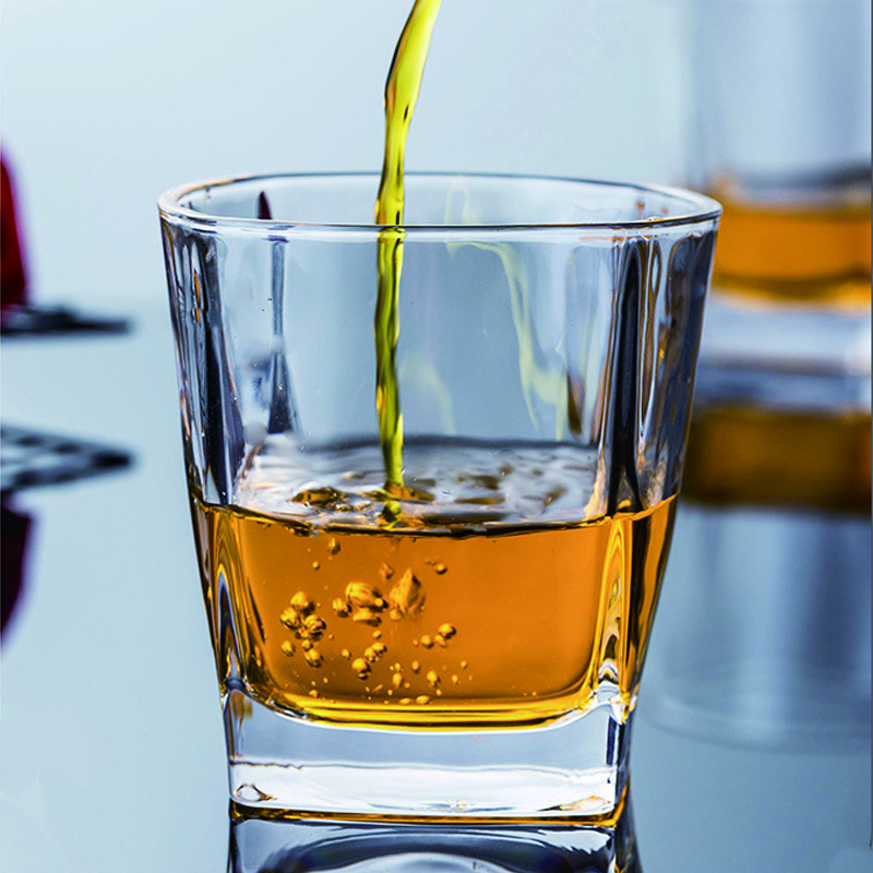 New products 6oz 9oz whiskey glasses,clear whiskey glass,square whisky glass vodka cups