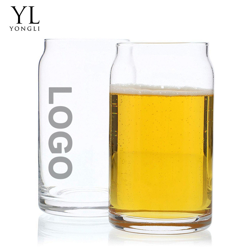 DIY beer can glass blank sublimation Can Shaped Beer Glass Cups bamboo libbey beer can glass with lid and straw