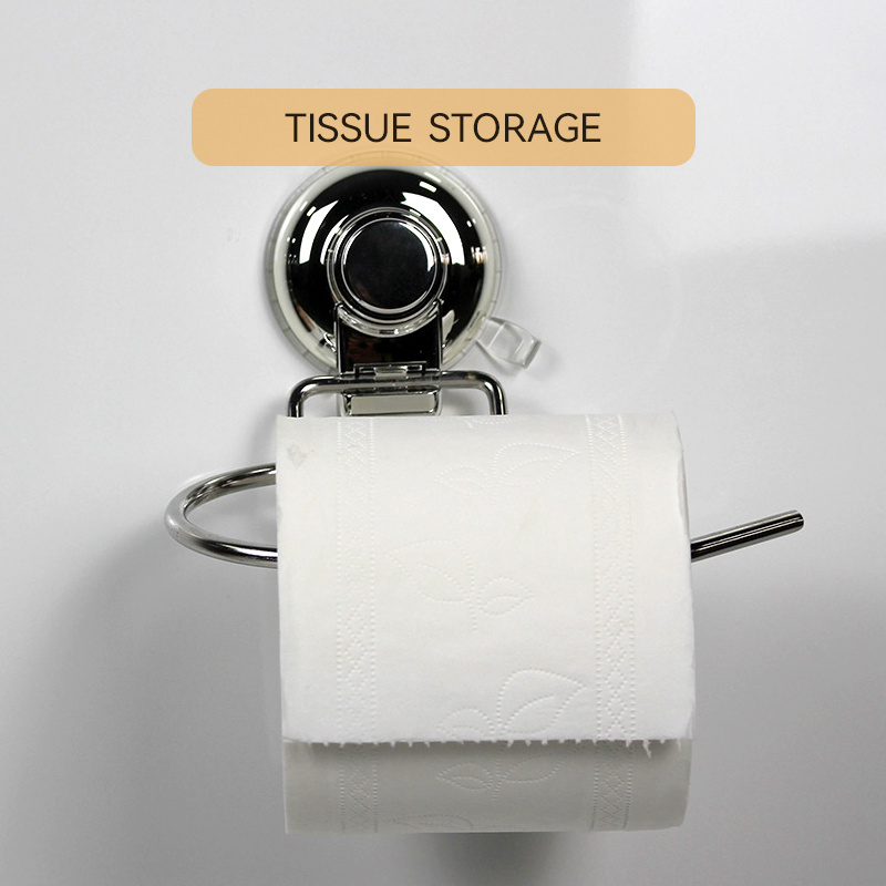 Wall-mounted suction cup paper towel holder No drilling bathroom toilet paper roll paper