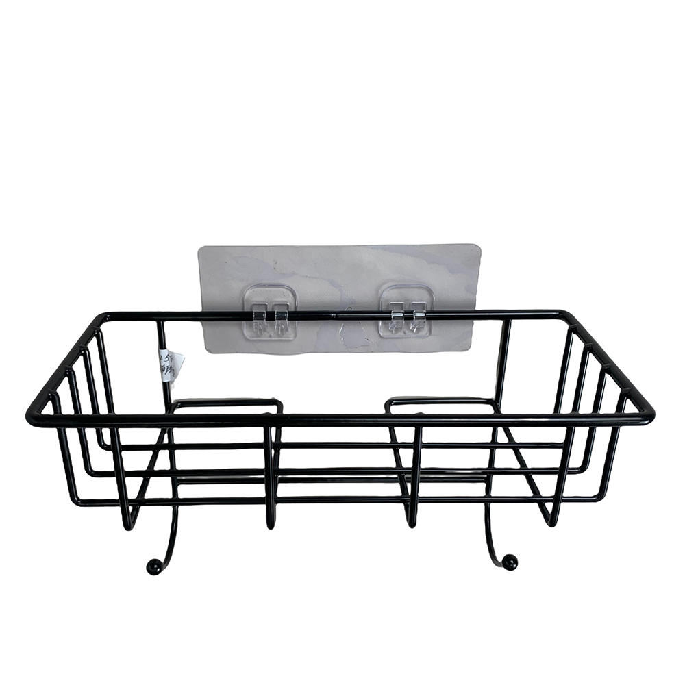 High-quality solid stainless steel wall-mounted storage rack no drilling bathroom kitchen shelf