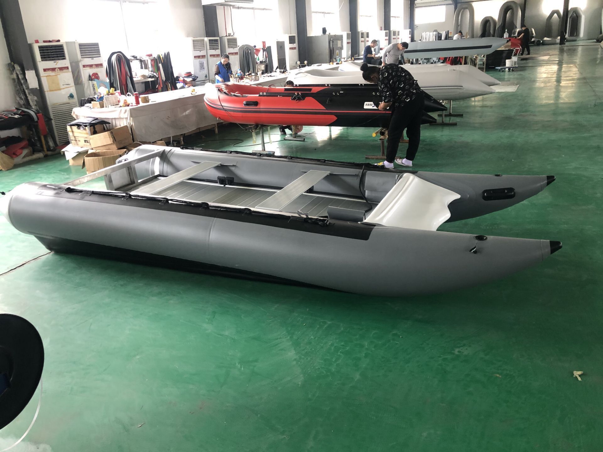 Manufacturer Ocean Water Play High Speed Boat Inflatable Catamarans With Aluminum Hull