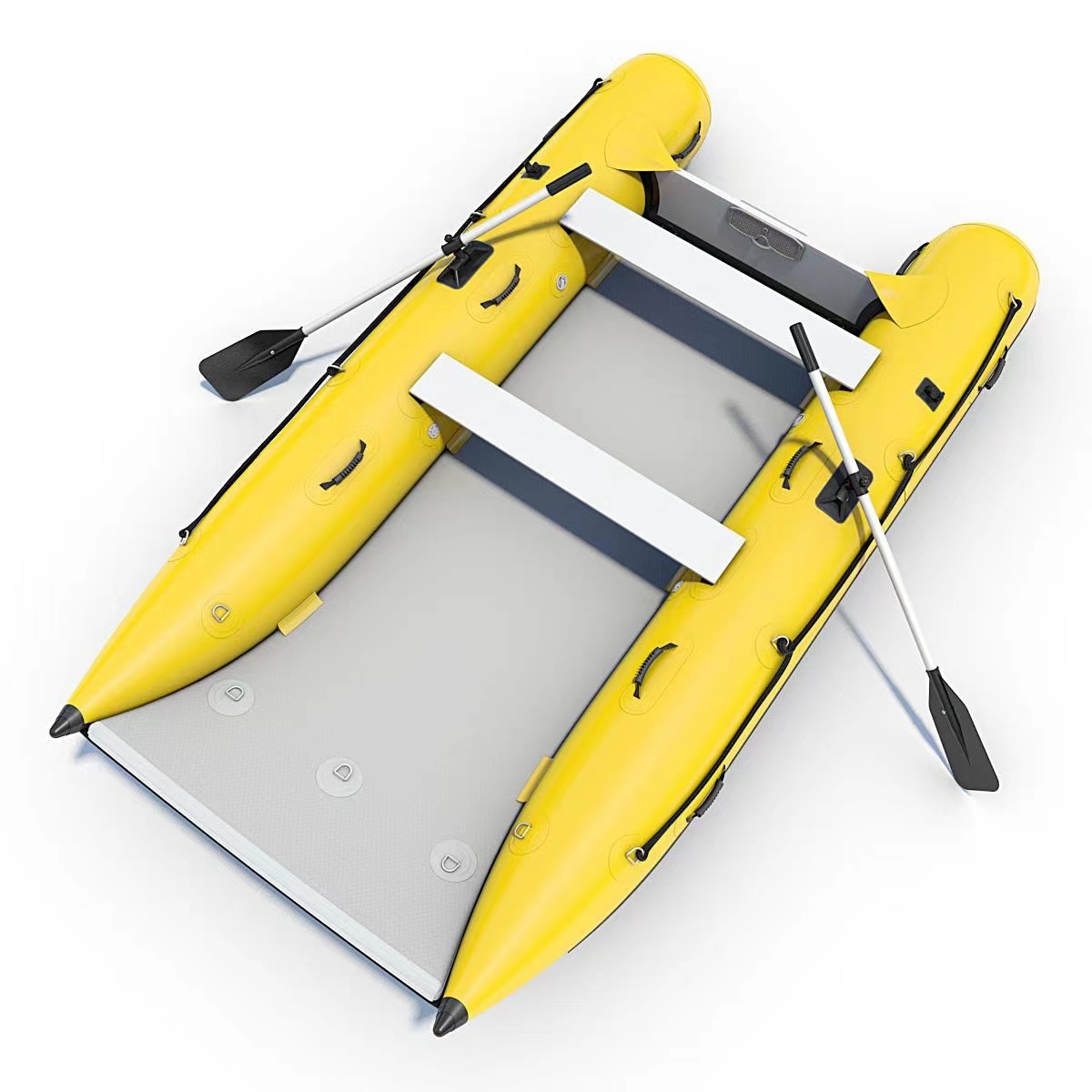 Muti Personsi Aluminum Seats PVC Hypalon Rowing Small Folding Inflatable catamaran boat