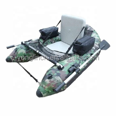 One Person PVC Double Coated Fabric Small Pontoon Float Boat with Aluminum Frame Pontoon style PVC air bladder Inflatable Boat