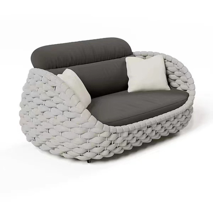 Nordic Design Garden Sofa Patio Curl Rattan Sofa Leisure Lounge Chair Outdoor Furniture Sofa Set Mofabricumodern Homee 1 Set